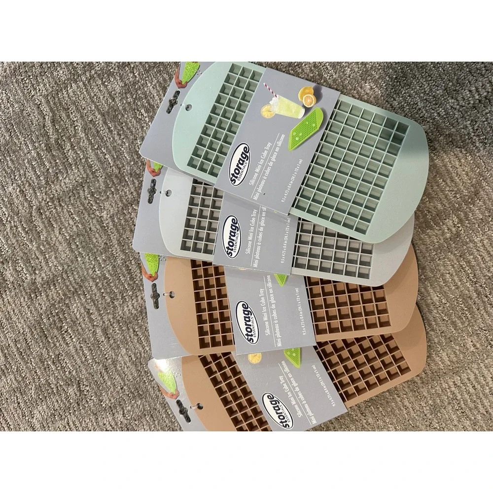 4 Pack Storage Essentials Silicone Mini Ice Cube Trays Earth Tones Small Molds